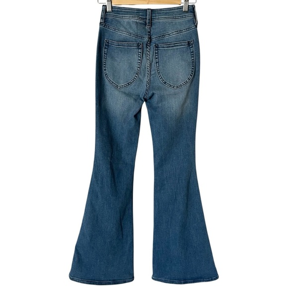 We the Free Size 25 High Waist Blue Flare Leg Boho Retro Jeans - Picture 2 of 6